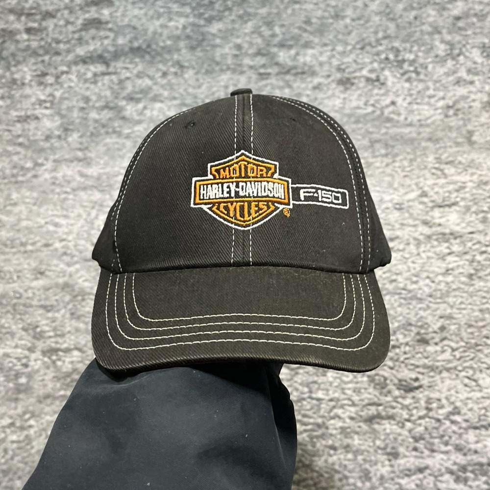 Harley Davidson F-150‎ Hat Black Orange Embroidered Ford Biker Adjustable Cap